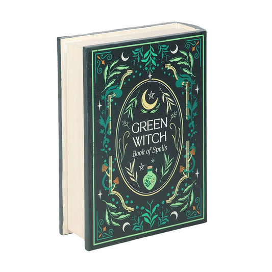 Green Witch Book Shaped Storage Box
