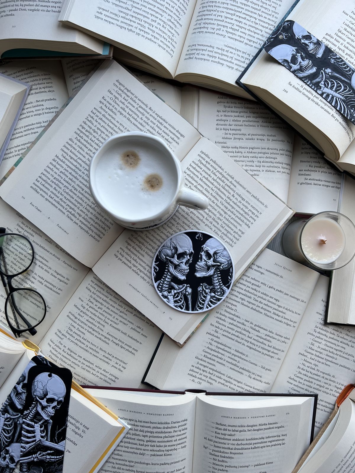 Coaster set of 3 "Skeleton Life"