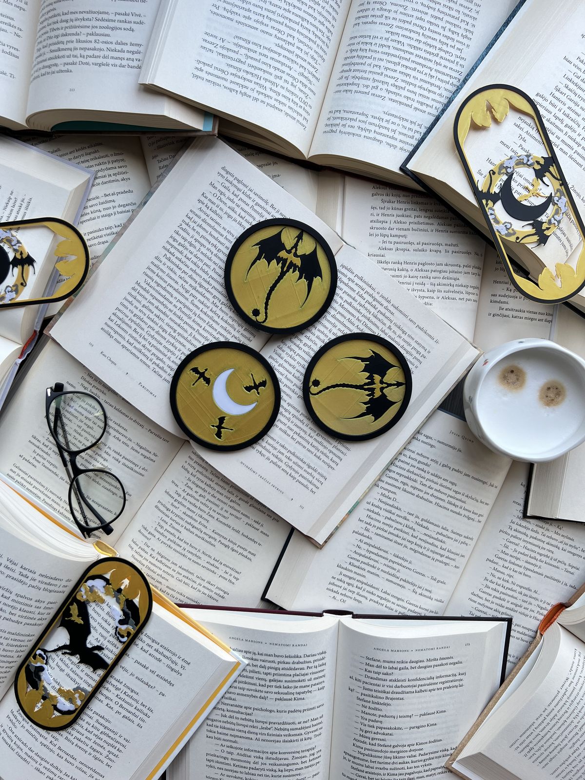 Coaster set of 3 "Fourth Wing"