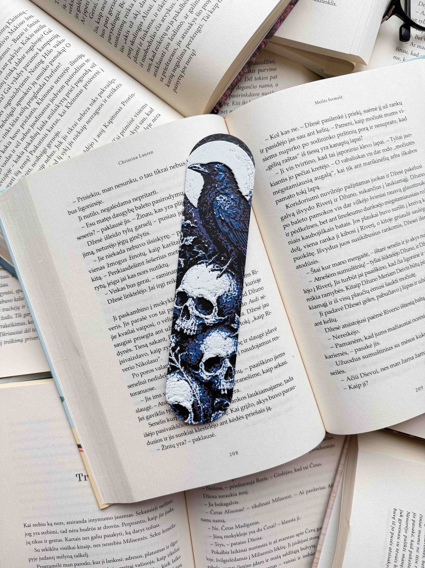 Bookmark "Raven & Skulls"