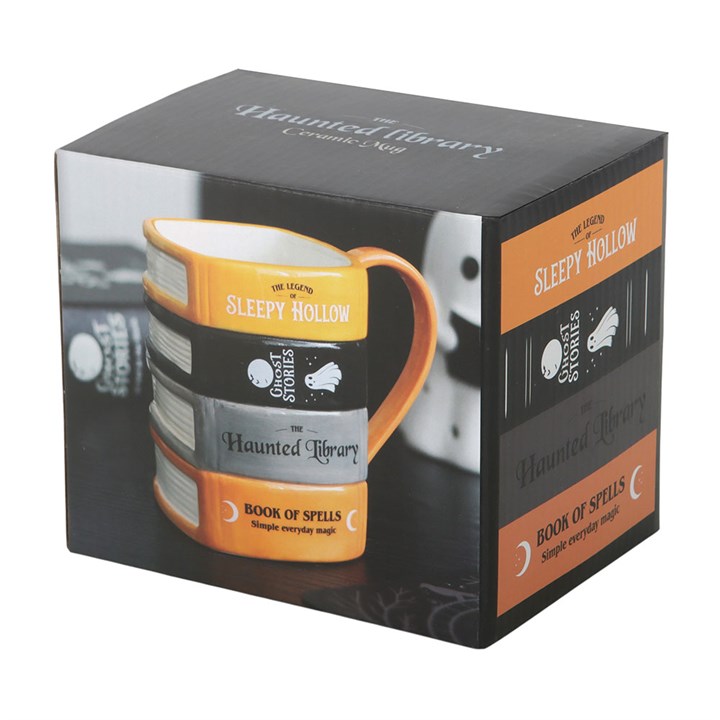 Haunted Library Book Stack Mug