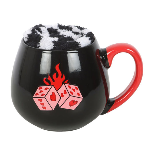 Black Dice Mug & Socks Set