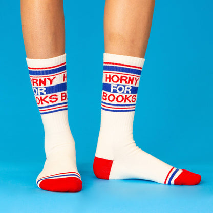 Horny For Books Gym Crew Socks