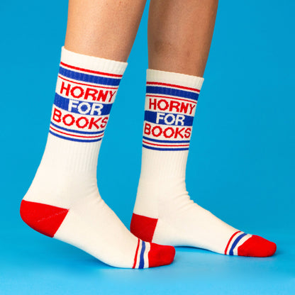 Horny For Books Gym Crew Socks