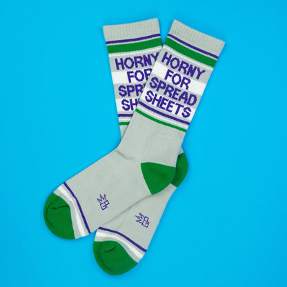 Horny For Spreadsheets Gym Crew Socks