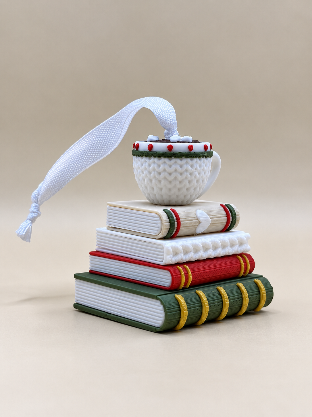 Book Lover’s Christmas Ornament – Cozy Cup & Books