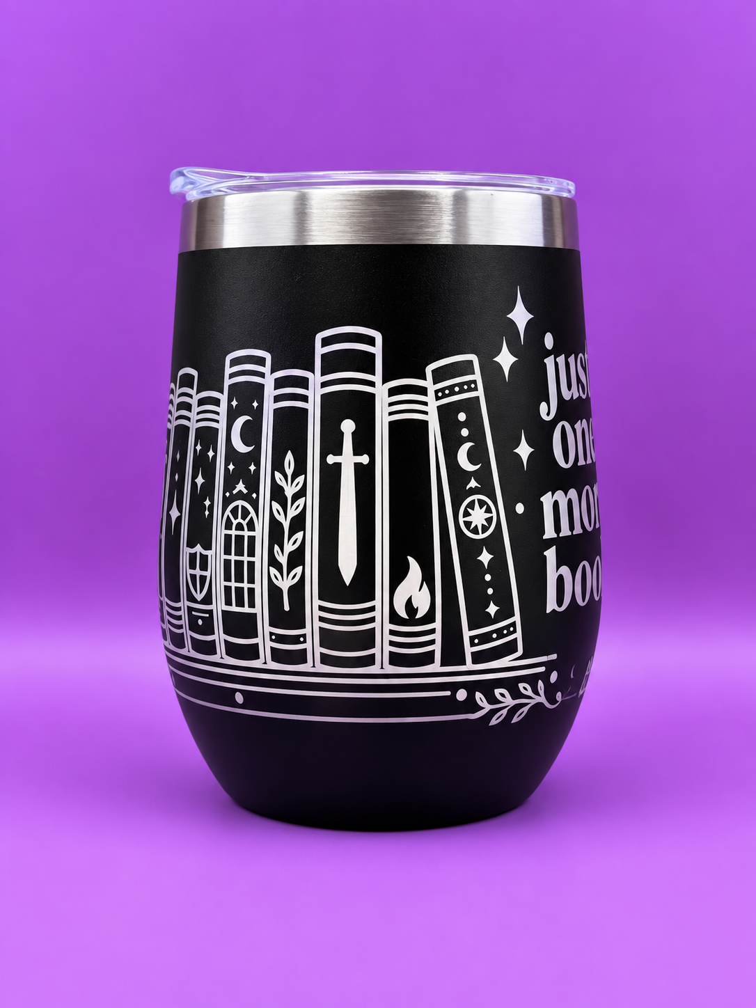 Just One More Book Engraved Thermal Tumbler
