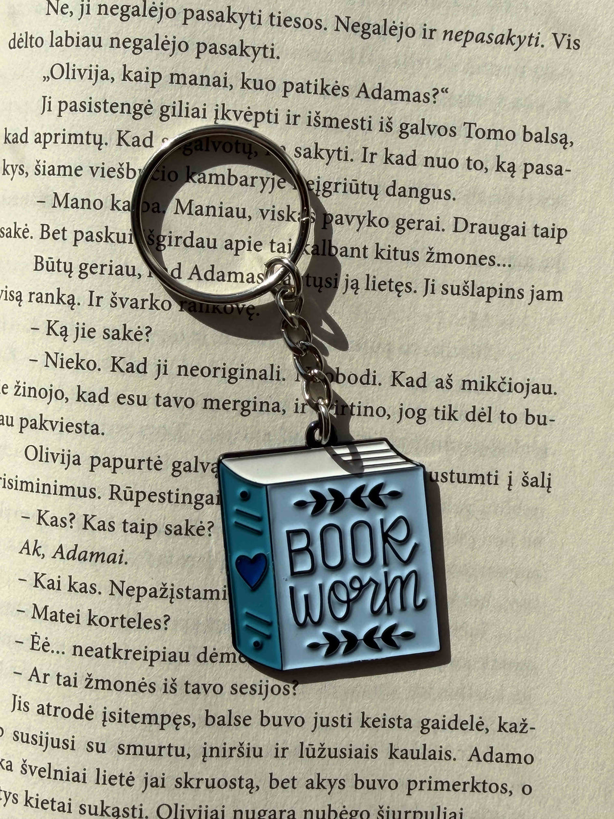 Bookworm Book Keyring