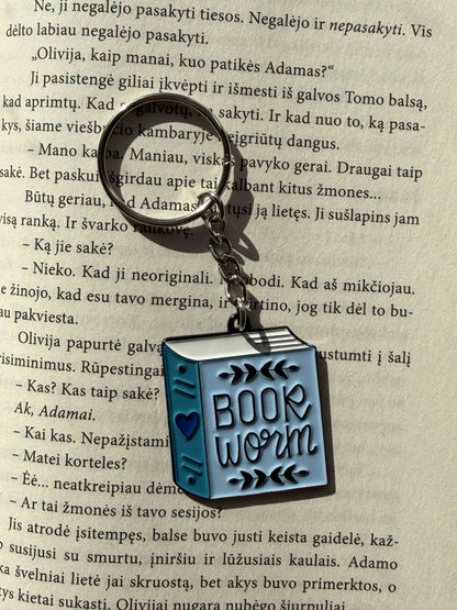 Bookworm Book Keyring
