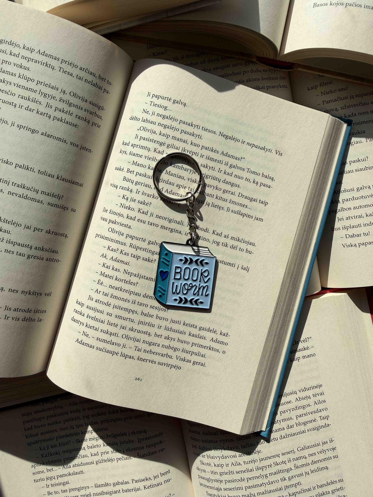 Bookworm Book Keyring