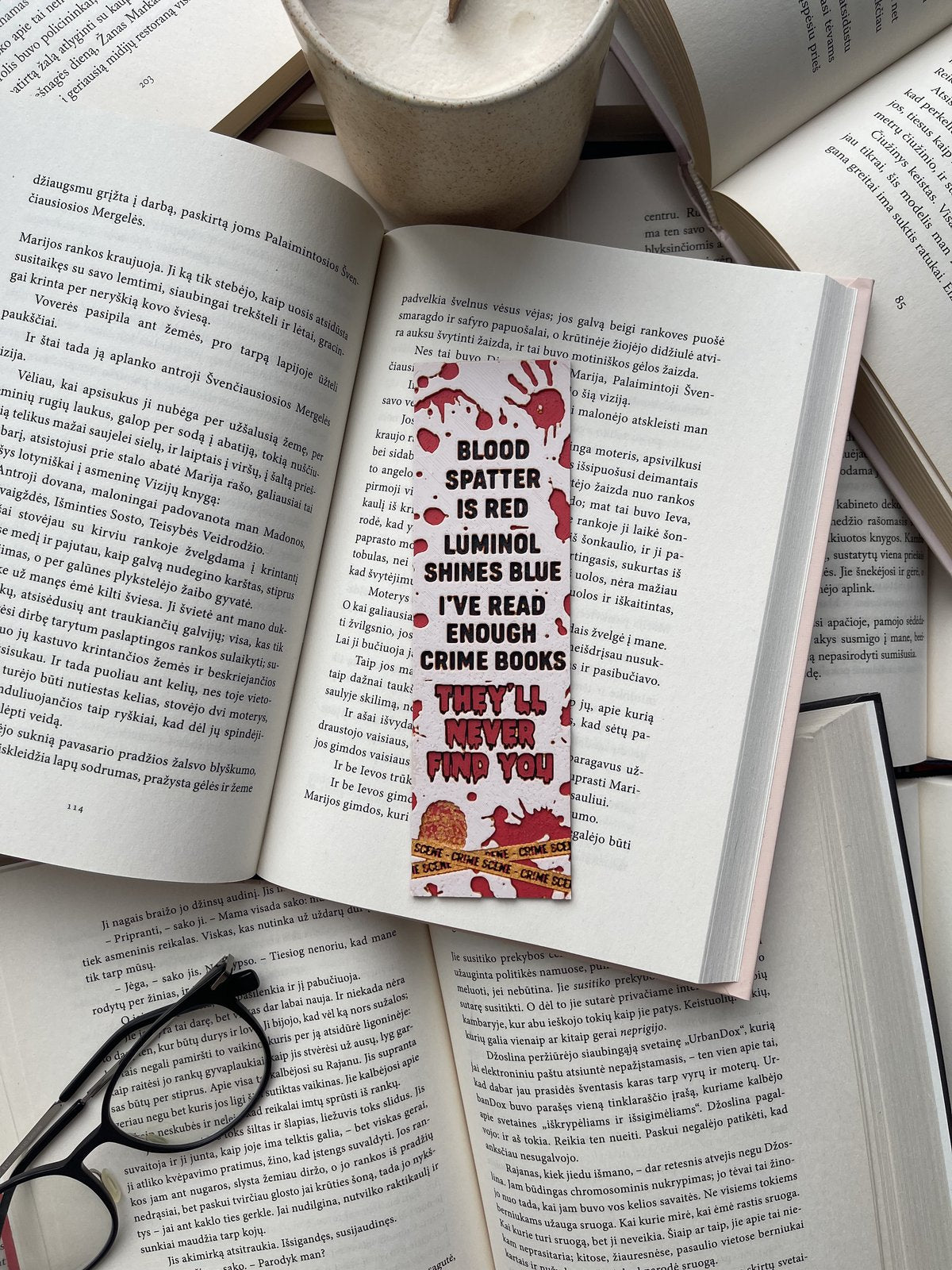 Blood, Luminol & Books – Bookmark