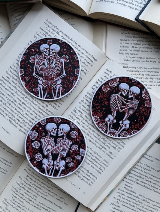 Coaster set of 3 "Skeleton Romance"