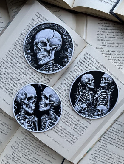 Coaster set of 3 "Skeleton Life"
