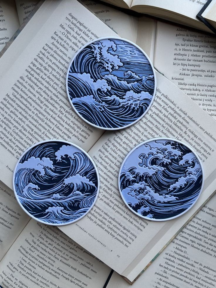 Coaster set of 3 "Waves"