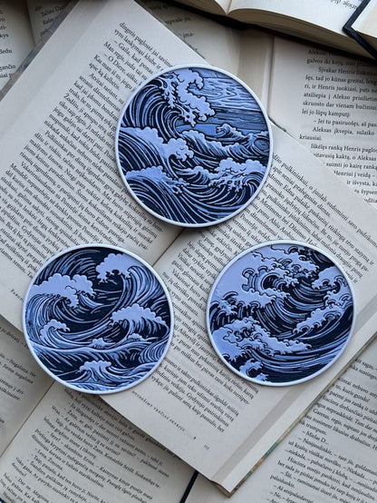 Coaster set of 3 "Waves"