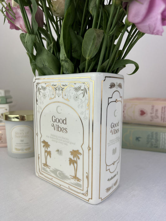 White Book Shaped Vase