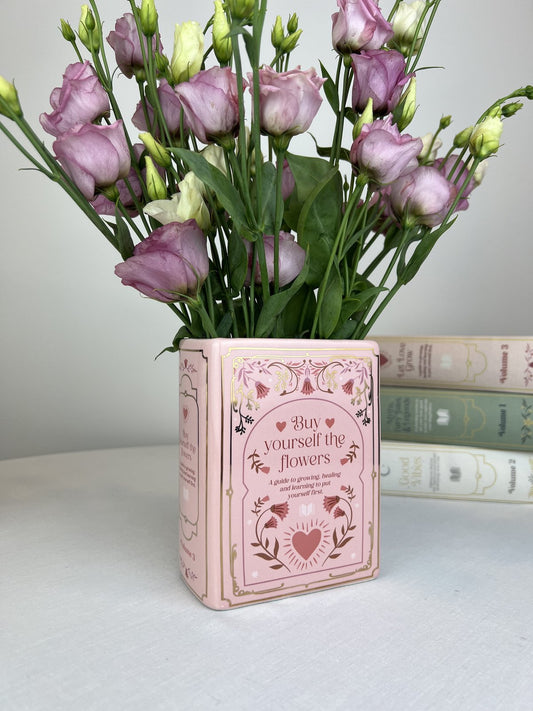 Pink Book Shaped Vase