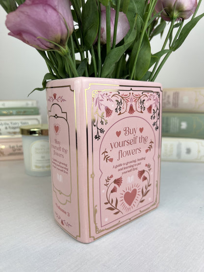 Pink Book Shaped Vase
