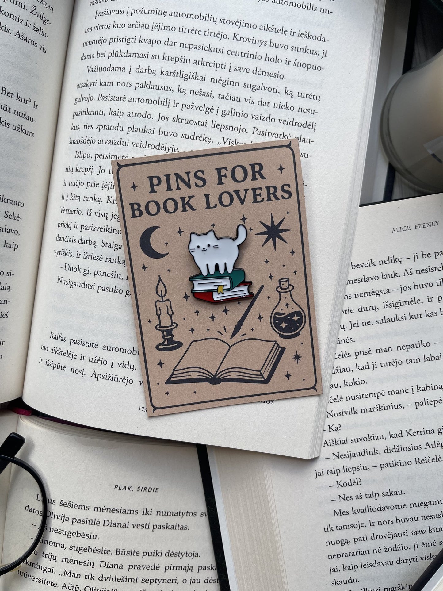 Pins "Cat on the book"