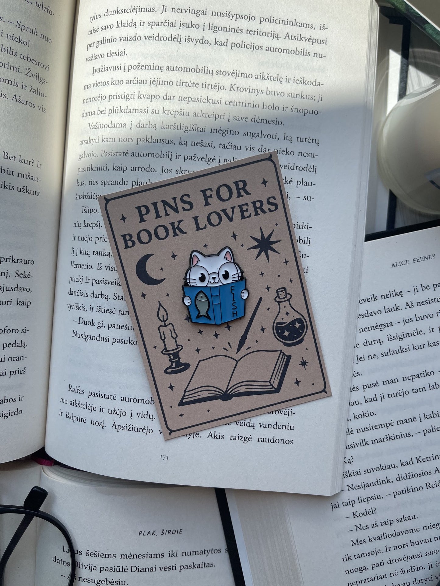 Pins "Cat Reading Fish"