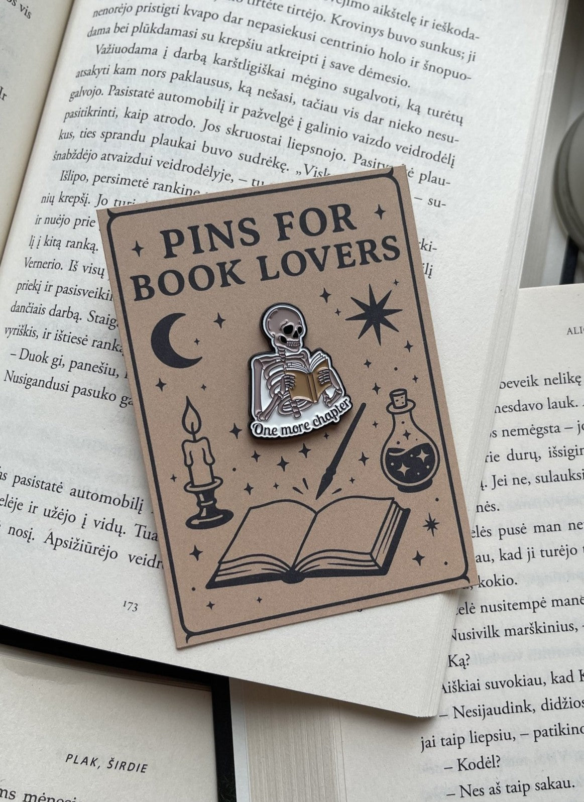Pins "One more chapter"