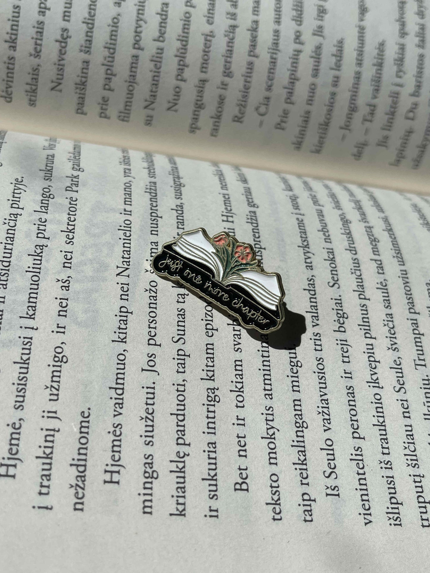 Pins "just one more chapter"