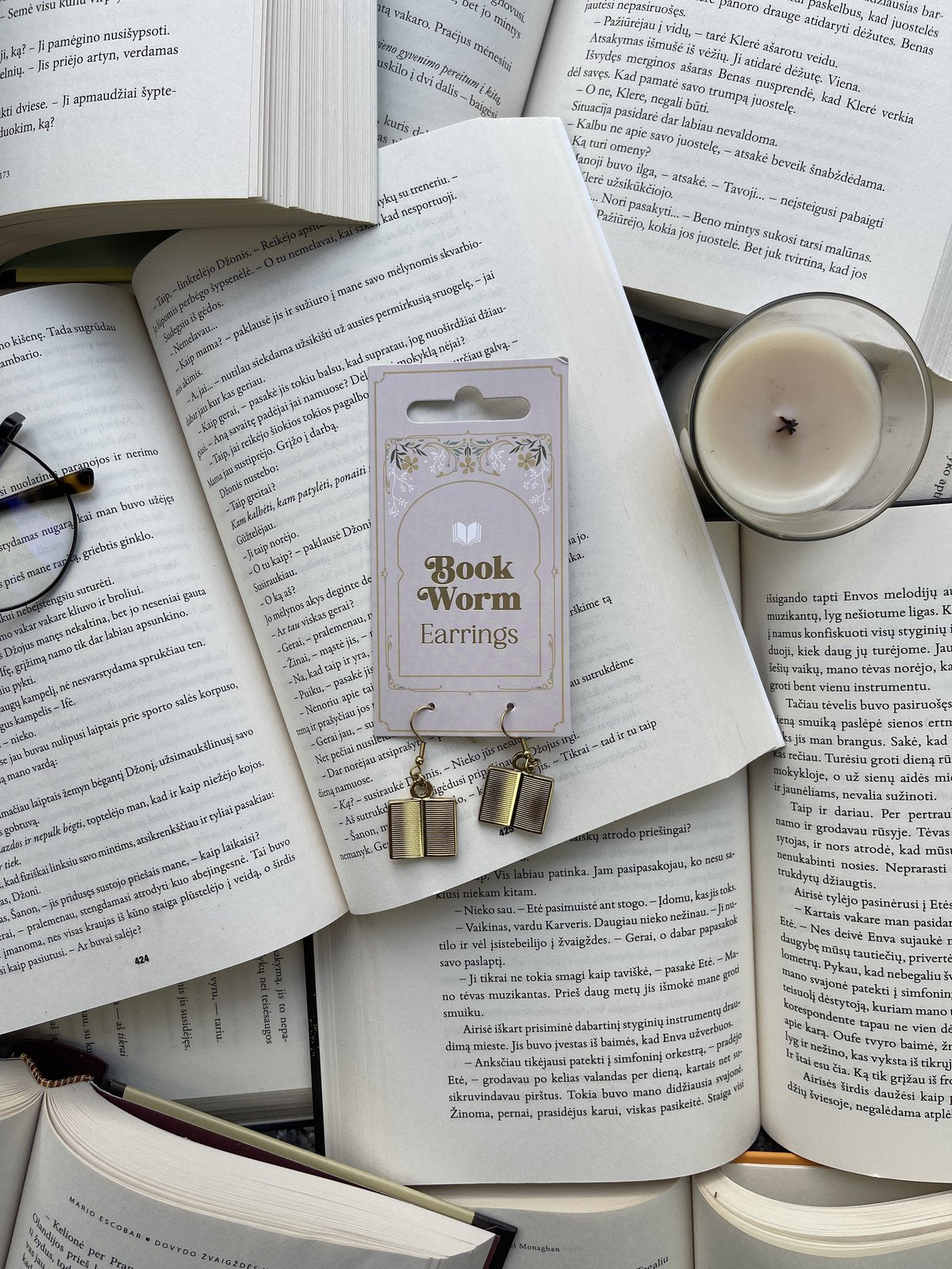 Book Worm Earrings