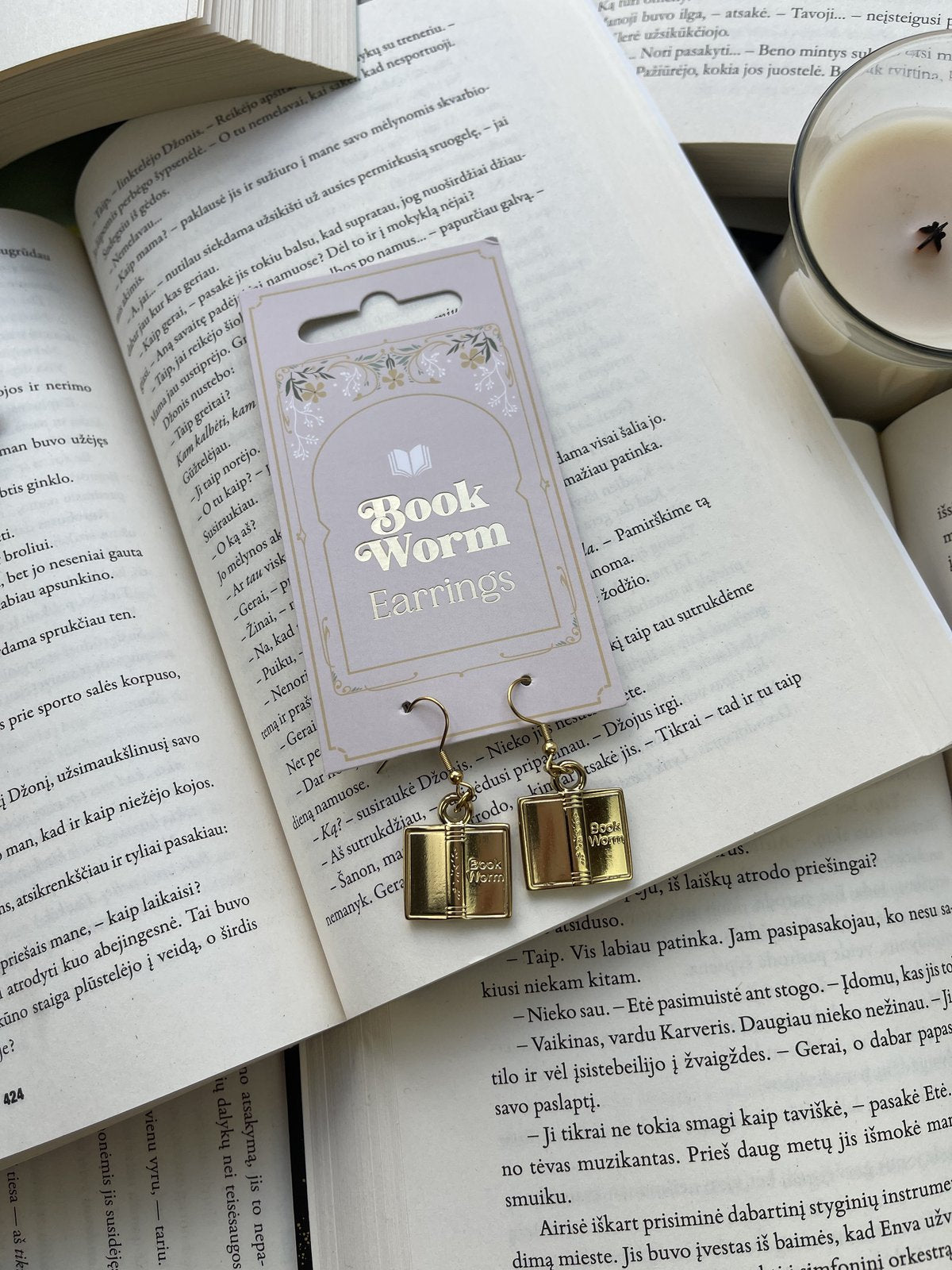 Book Worm Earrings