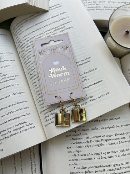 Book Worm Earrings