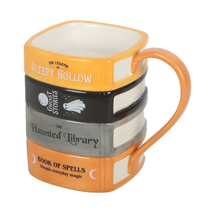 Haunted Library Book Stack Mug