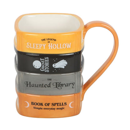 Haunted Library Book Stack Mug