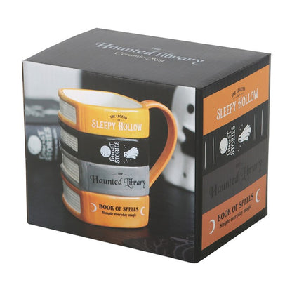 Haunted Library Book Stack Mug