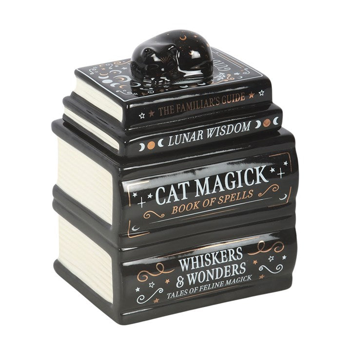 Black Cat Book Stack Oil Burner