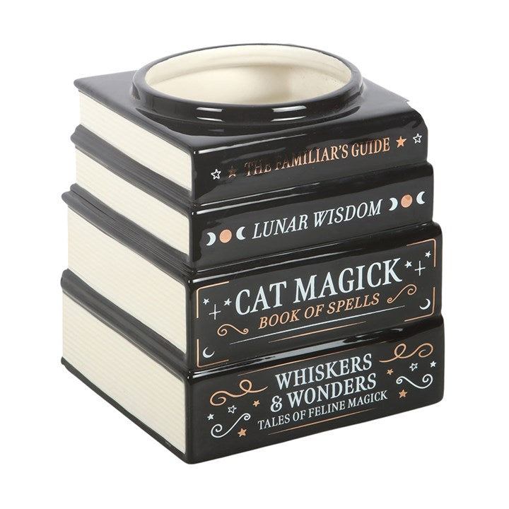 Black Cat Book Stack Vase