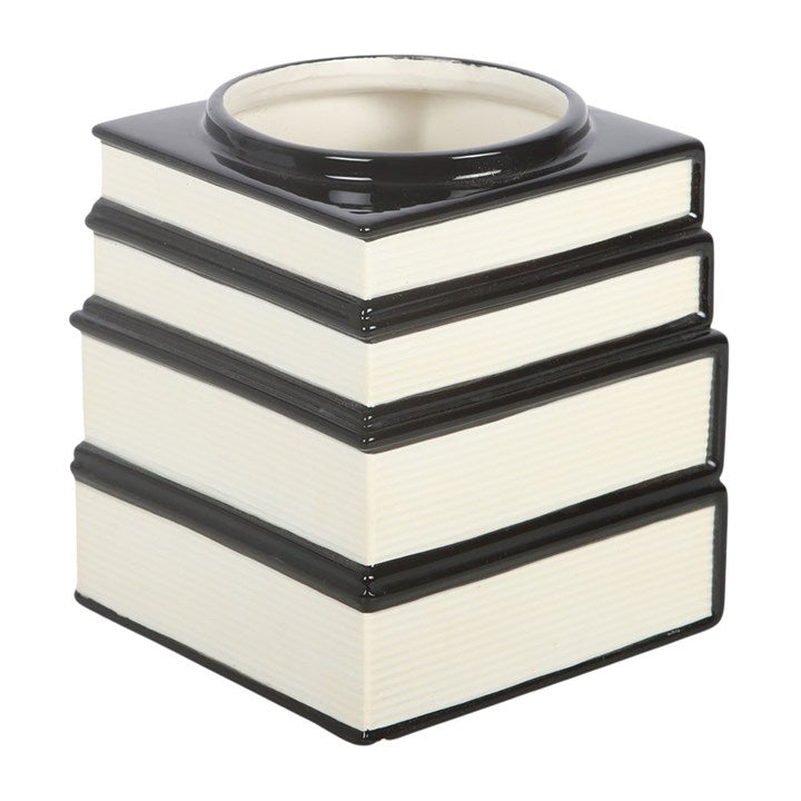 Black Cat Book Stack Vase