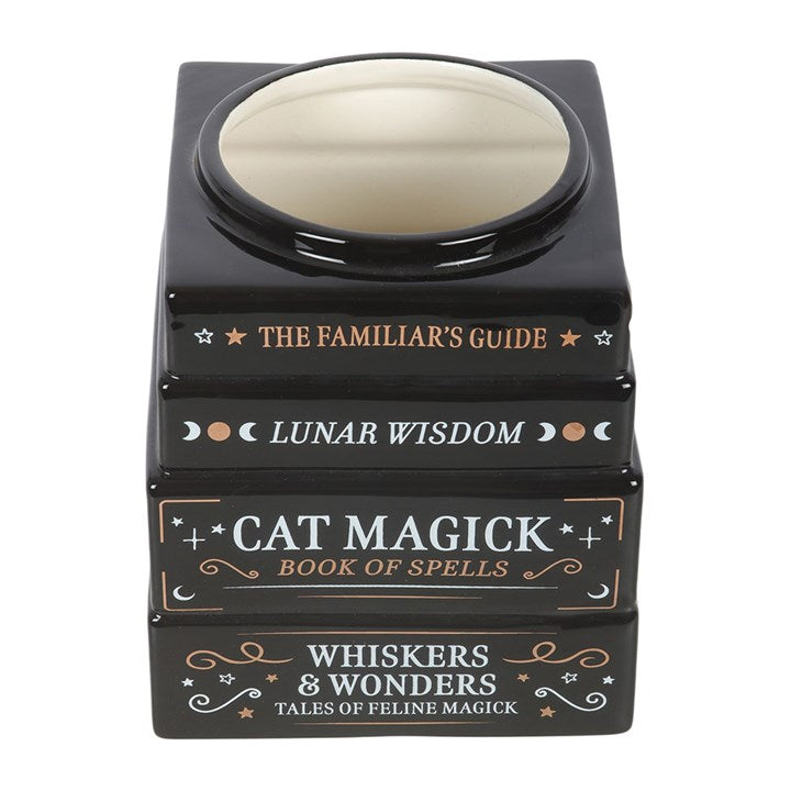 Black Cat Book Stack Vase