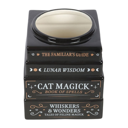 Black Cat Book Stack Vase