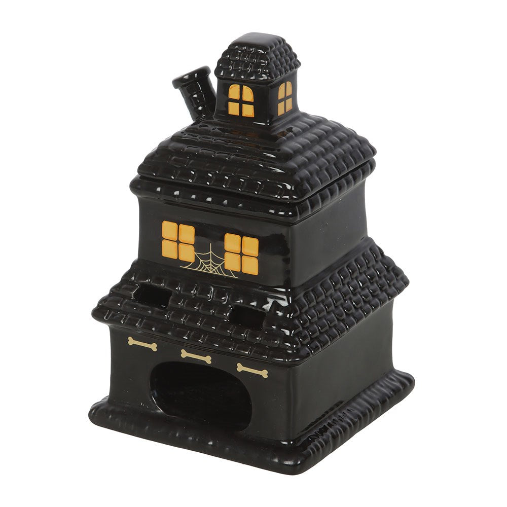 Black Haunted House Oil Burner