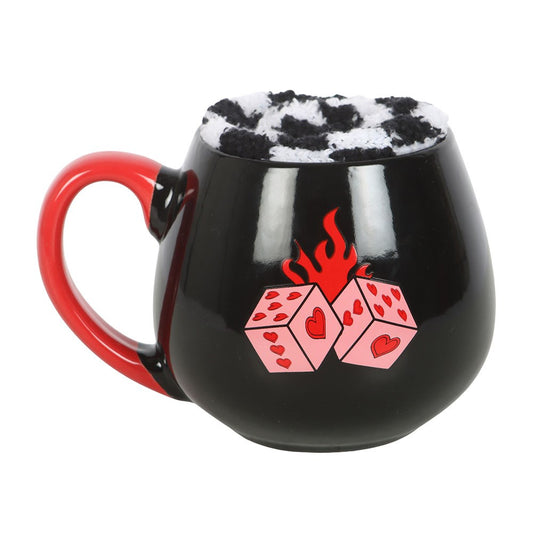 Black Dice Mug & Socks Set