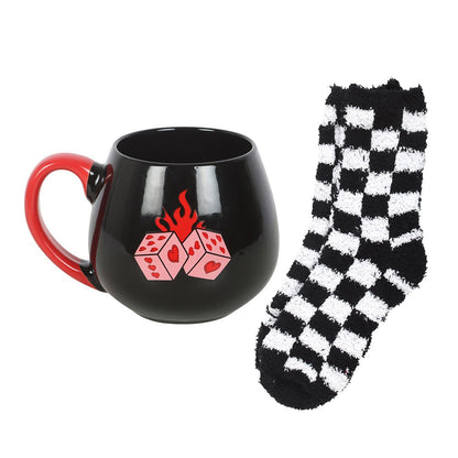 Black Dice Mug & Socks Set