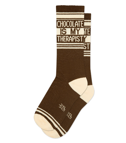 Chocolate Is My Therapist Gym Crew Socks