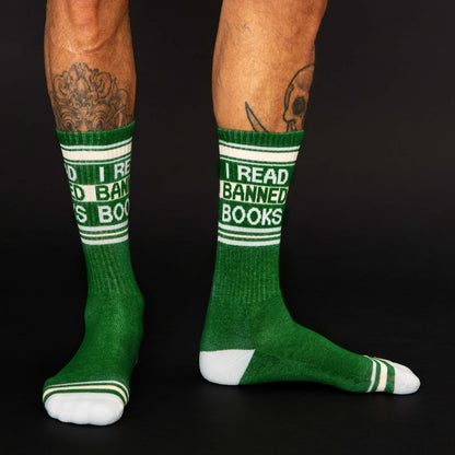 I Read Banned Books Gym Crew Socks